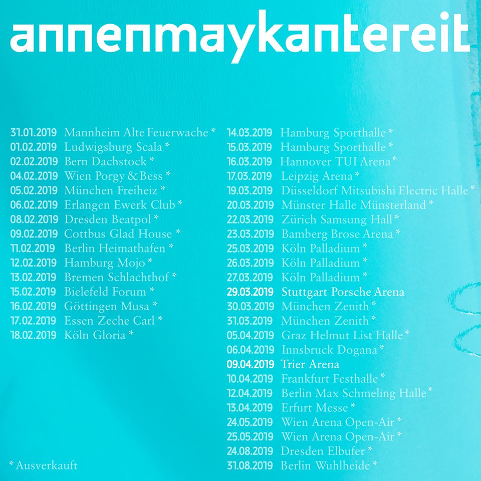 wann geht annenmaykantereit auf tour