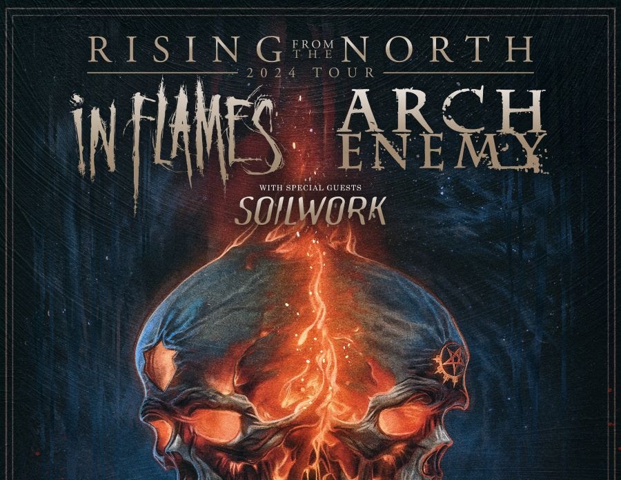 IN FLAMES Und ARCH ENEMY K Ndigen RISING FROM THE NORTH TOUR 2024 An   Head 